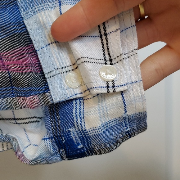 Express plaid tie up long sleeve - Picture 8 of 12